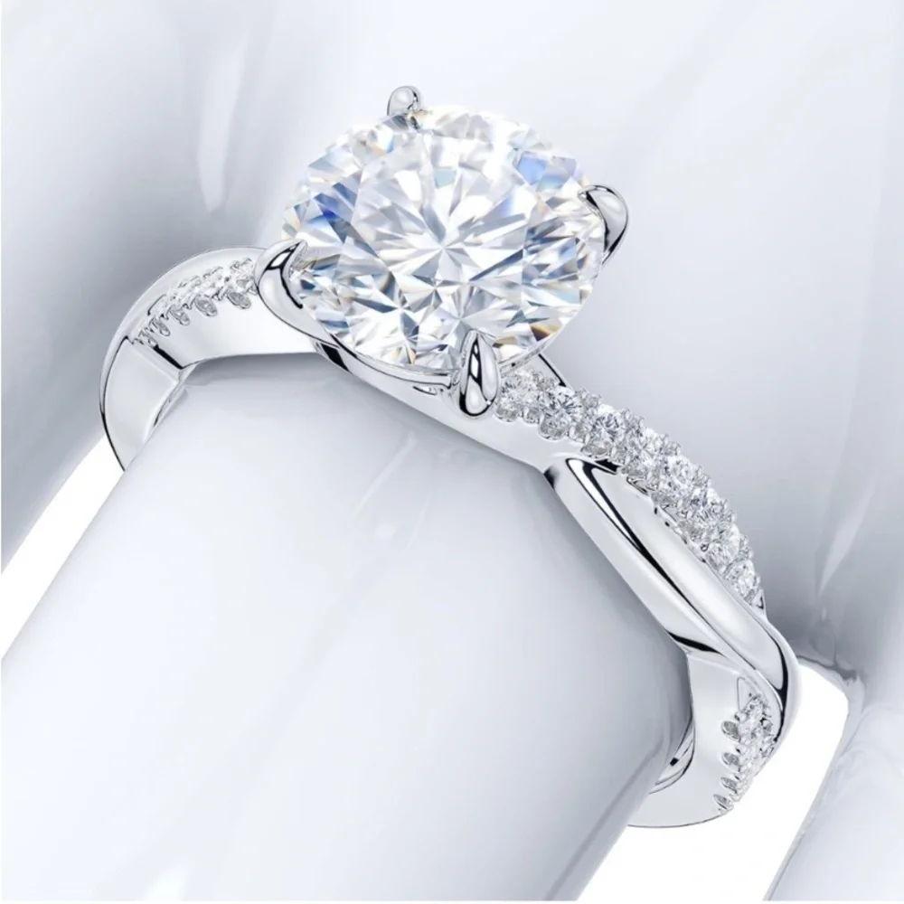 1.00ctw Moissanite Ring size 6.5, 7, 7.5, and 8 Certified and Stunning